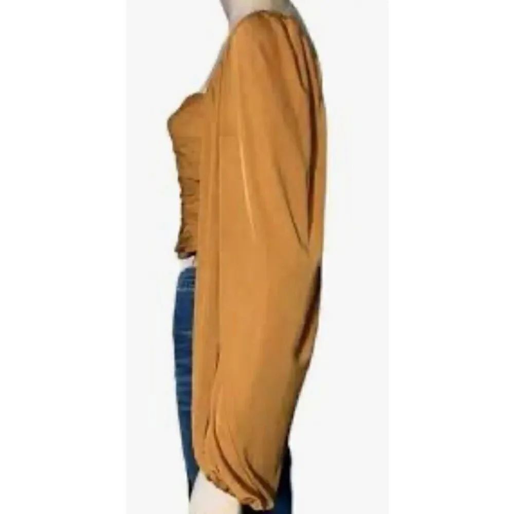The Westside by Sari Sloanne Crop Top in Gold NWT Size XS - Picture 2 of 7